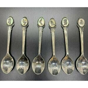 Set of 6 Vintage Spoons Australian Outback Animals LUSTRE EPNS A1 Silver Plate